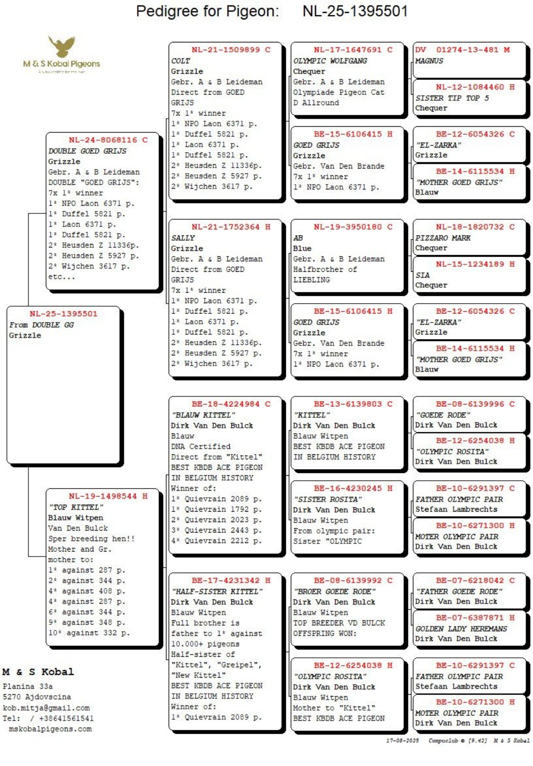 Full pedigree for NL-25-1395501