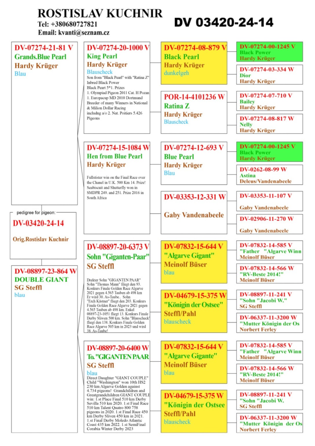 Full pedigree for DV 03420-24-14